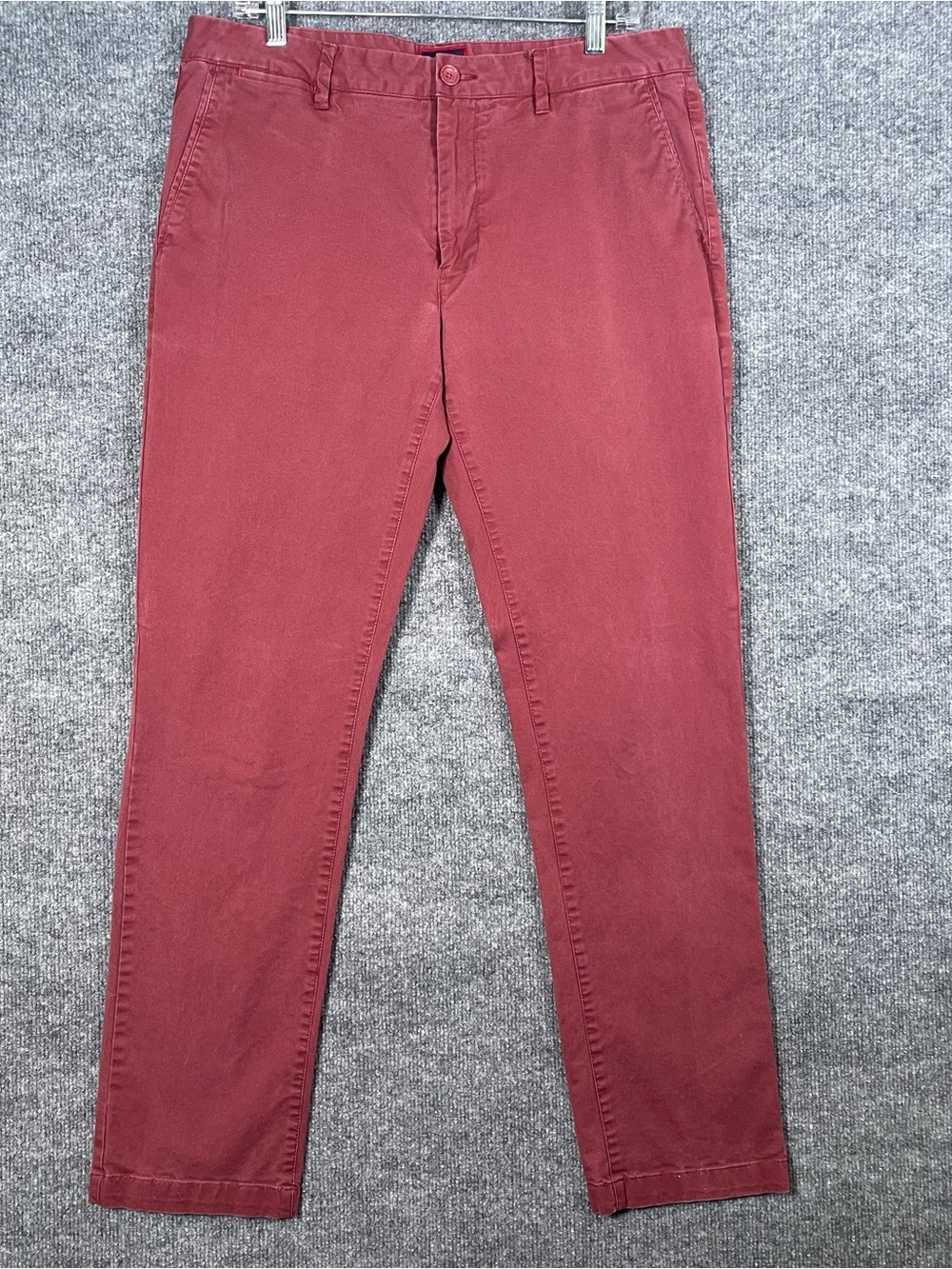 Untuckit Mens 34x32 Straight Fit Cotton Stretch Maroon 4‎ Pocket Chino Pants
